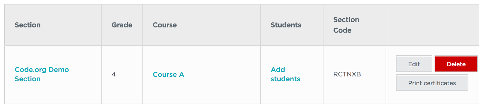 Creating A Classroom Section Code Org