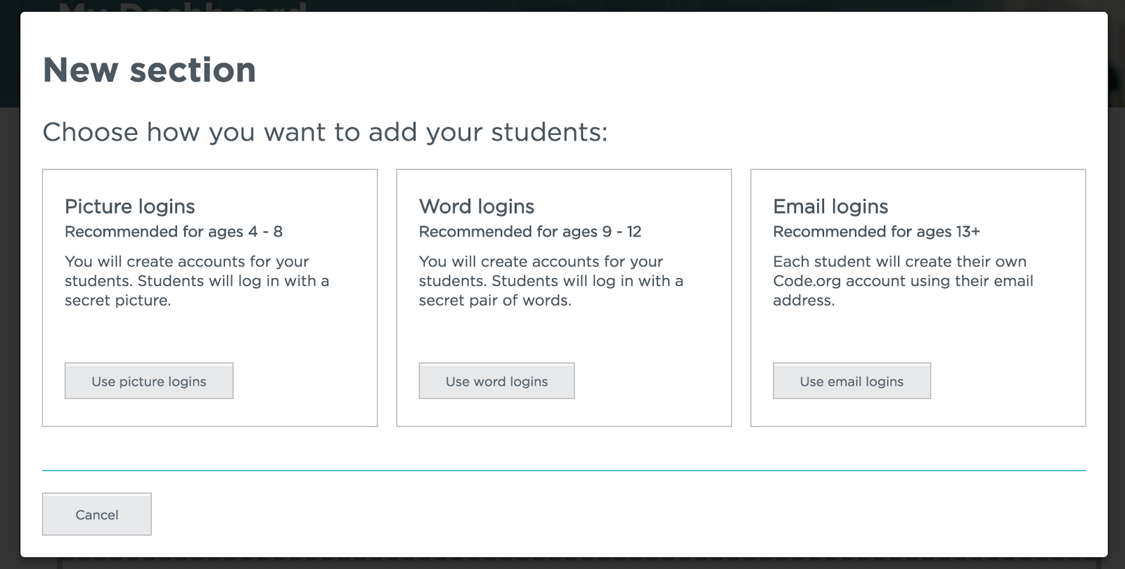 Creating A Classroom Section Code Org