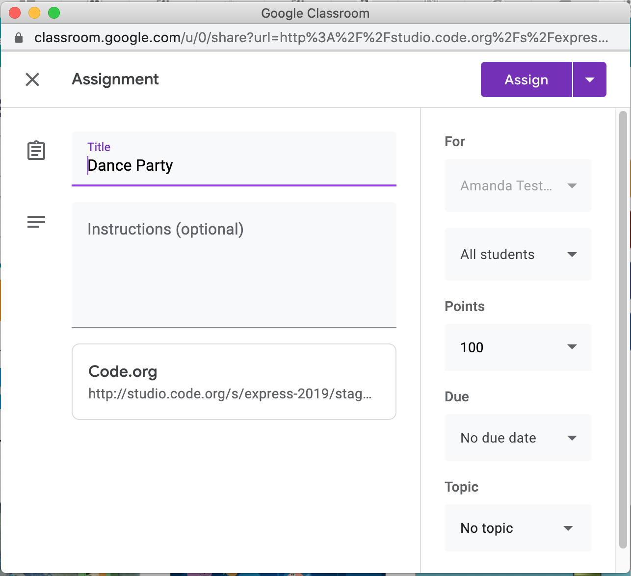 Submitting Minecraft to Google Classroom 